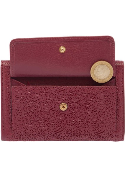 Bordo Hakiki Deri Kadın Cüzdan - S1CB00005788-K16