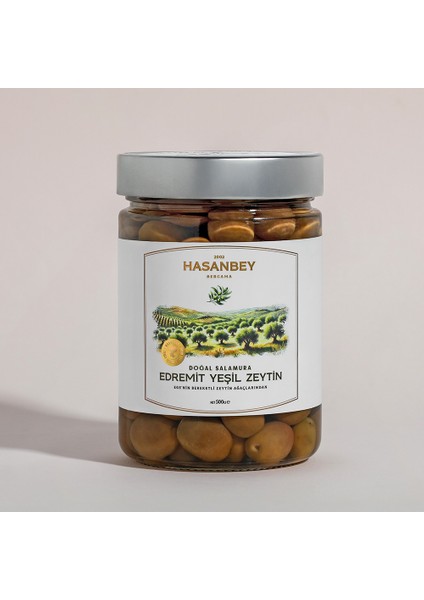 Doğal Salamura Yeşil Zeytin 500 Gr