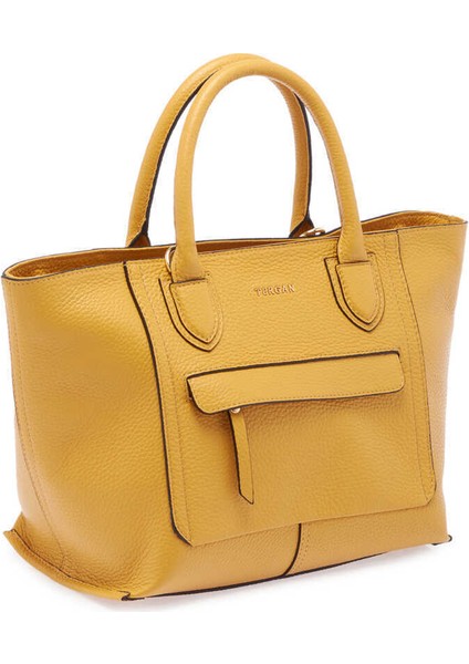 Sarı Hakiki Deri Kadın El Çantası - S24Y1BC80283-H28