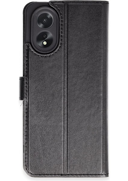 Oppo A38 Kılıf Trend S Plus Kapaklı Kılıf - Siyah