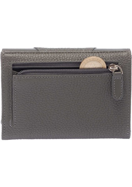 Gri Hakiki Deri Kadın Cüzdan - S1CB00005815-P7K