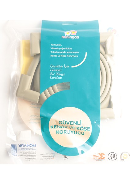 a 2 Metre + 4 Adet Köşe Koruyuculu Esnek ve Yumuşak Kauçuk Gri Renk Kenar Koruyucu fırsatları