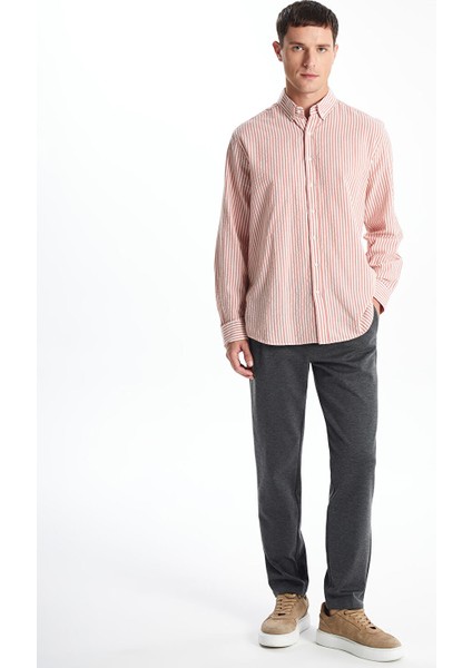 Yeni Sezon Regular Fit Uzun Kollu Çizgili Erkek Gömlek fiyatları