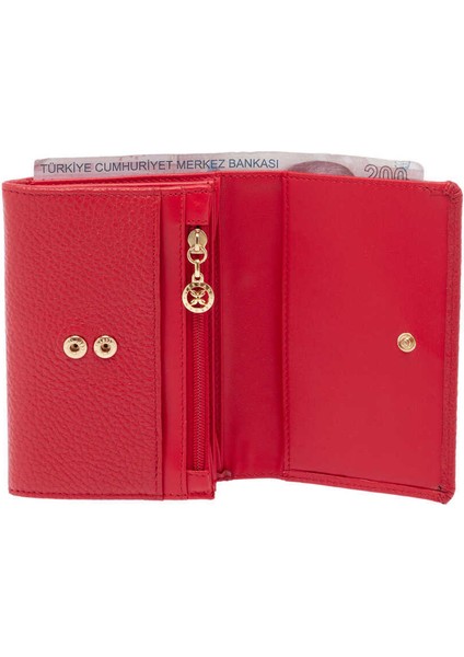 Kırmızı Hakiki Deri Kadın Cüzdan - S1CB00005815-D2N