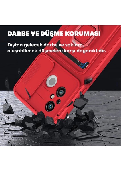 Redmi 12C Kılıf Zuma Kartvizitli Yüzüklü Silikon - Pembe