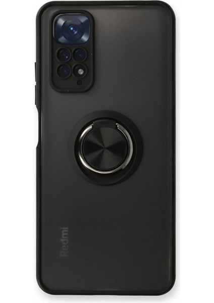 Redmi Note 11 Kılıf Montreal Yüzüklü Silikon Kapak - Siyah
