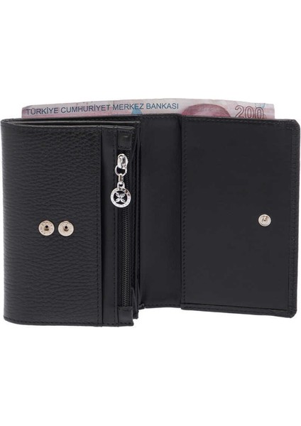 Siyah Hakiki Deri Kadın Cüzdan - S1CB00005815-D3H