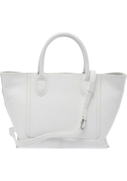 Beyaz Hakiki Deri Kadın El Çantası - S24Y1BC80283-B69