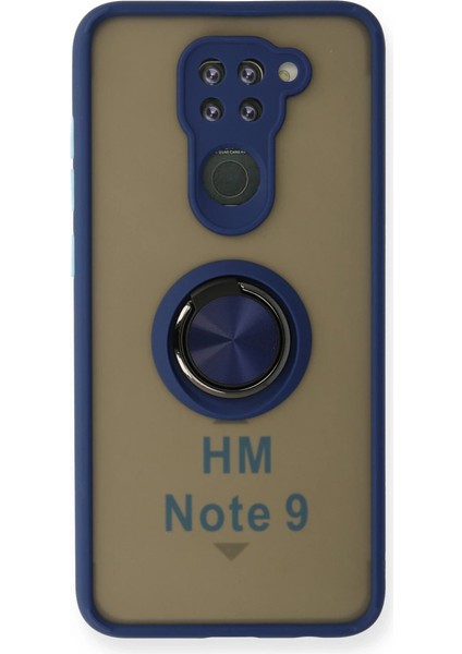 Redmi Note 9 Kılıf Montreal Yüzüklü Silikon Kapak - Lacivert