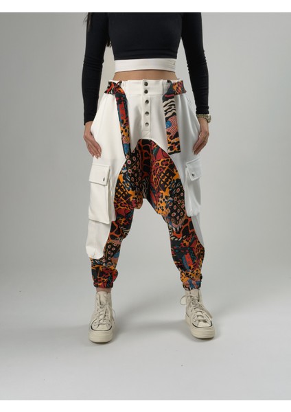 Kadın Garni Tasarım Etnik Desenli Spor Şalvar COC2565