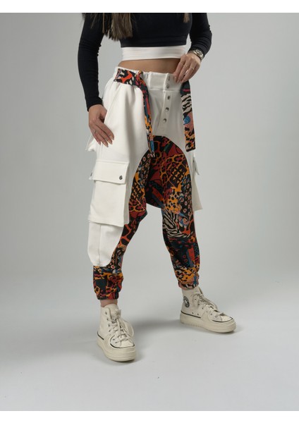 Kadın Garni Tasarım Etnik Desenli Spor Şalvar COC2565 modelleri