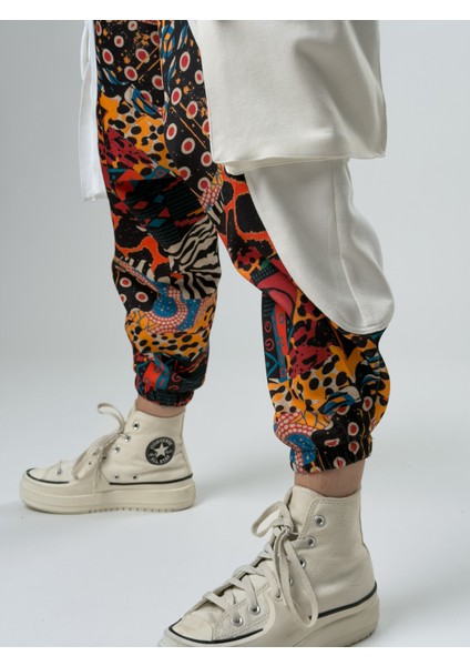 Kadın Garni Tasarım Etnik Desenli Spor Şalvar COC2565 indirimleri