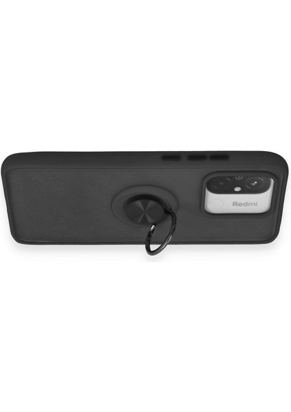Redmi 12C Kılıf Montreal Yüzüklü Silikon Kapak - Siyah fiyatları