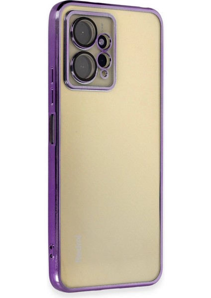 Redmi Note 12 4g Kılıf Lensli Silikon - Mor