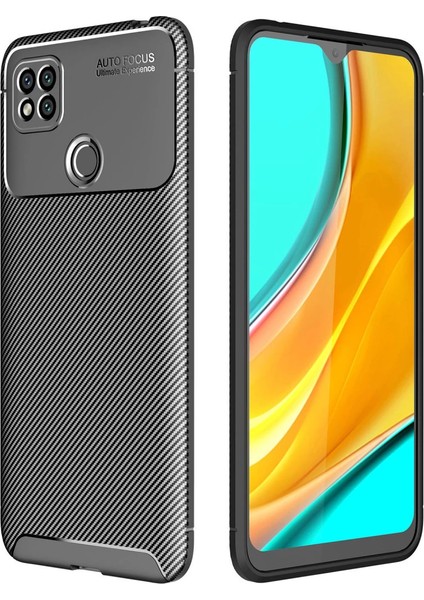 Redmi 9c Kılıf Auto Focus Karbon Kapak - Siyah