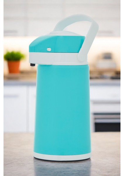 1.2 Litre Pompalı Termos Yeşil