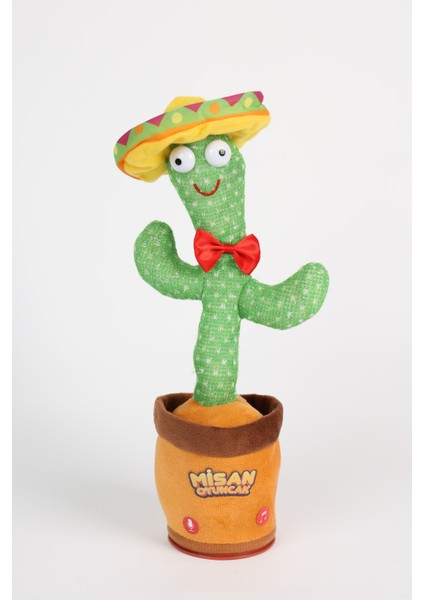 Türkçe ve Yabancı Müzikli, Dans Eden Konuşan Sarjlı Peluş Kaktüs Sarı Şapkalı modelleri