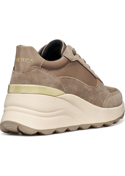 Kadın Vizon D Spherıca EC13 A - Nappa+Sued Bağcıklı Dolgu Topuklu Deri Spor Sneaker D45WAA08522C6029 indirimleri