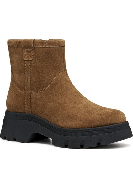 Kadın Taba D Pluette Fermuarlı Kalın Tabanlı Süet Deri Bot D565MA00022C6372 modelleri