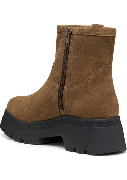 Kadın Taba D Pluette Fermuarlı Kalın Tabanlı Süet Deri Bot D565MA00022C6372 fırsatları