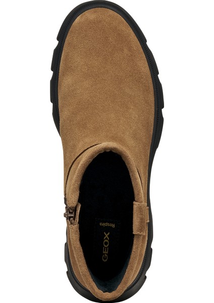 Kadın Taba D Pluette Fermuarlı Kalın Tabanlı Süet Deri Bot D565MA00022C6372