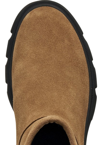 Kadın Taba D Pluette Fermuarlı Kalın Tabanlı Süet Deri Bot D565MA00022C6372