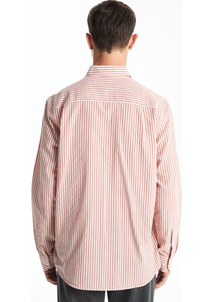 Yeni Sezon Regular Fit Uzun Kollu Çizgili Erkek Gömlek fırsatları
