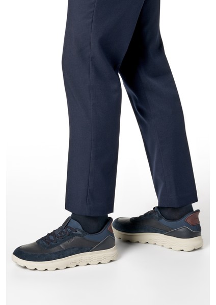 Erkek Lacivert U Spherıca Plus A - Nappa+Sued Bağcıklı Kalın Tabanlı Süet Sneaker U56MPA08522CF44K fiyatları