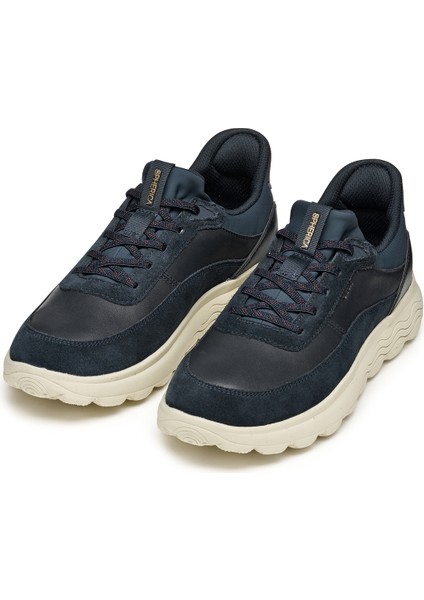 Erkek Lacivert U Spherıca Plus A - Nappa+Sued Bağcıklı Kalın Tabanlı Süet Sneaker U56MPA08522CF44K modelleri