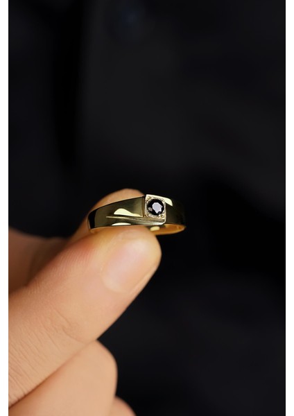 14 Ayar Altın Oniks Taşlı Erkek Yüzük fırsatları