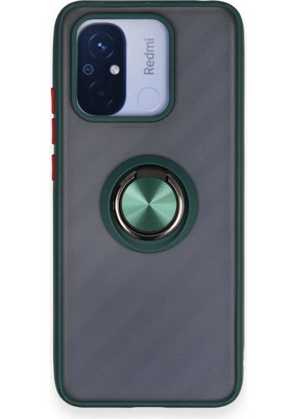 Xiaomi Redmi 12C Kılıf Montreal Yüzüklü Silikon Kapak - Yeşil