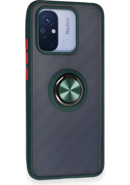 Xiaomi Redmi 12C Kılıf Montreal Yüzüklü Silikon Kapak - Yeşil fiyatları