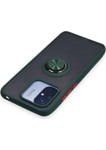 Xiaomi Redmi 12C Kılıf Montreal Yüzüklü Silikon Kapak - Yeşil fırsatları