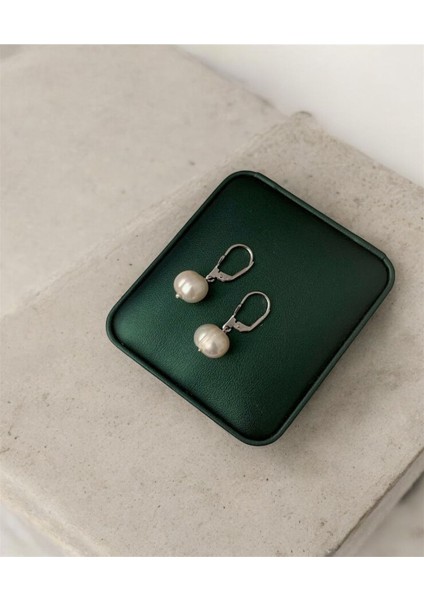 Sertifikalı 925 Ayar Ayar Gümüş 10 mm Inci Küpe