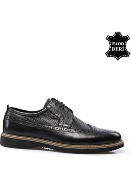 Hakiki Deri Erkek Ayakkabı Bağcıksız Tasarım Kauçuk Tabanlı Konforlu