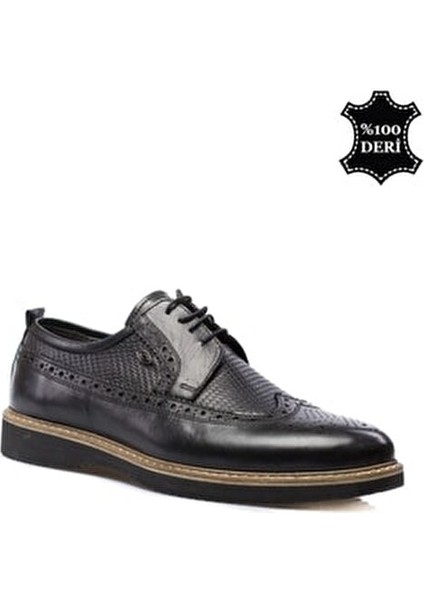 Hakiki Deri Erkek Ayakkabı Bağcıksız Tasarım Kauçuk Tabanlı Konforlu