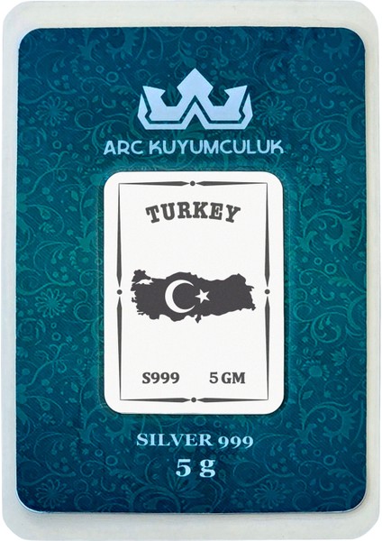 Birliği ve Gururu Simgeleyen Türkiye Haritası Temalı Hediyeye Özel 5 Gram 999 Ayar Gümüş KÜLÇESI-676