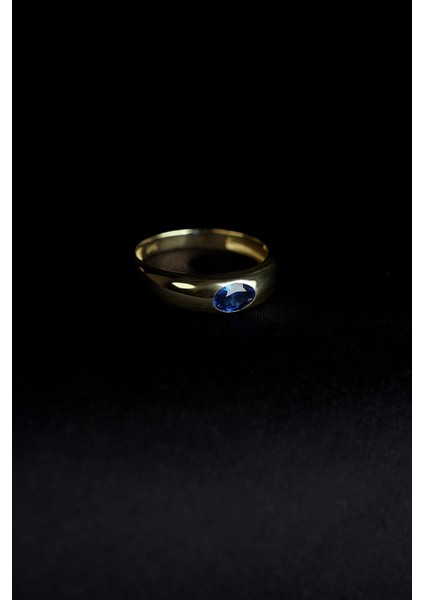 14 Ayar Altın Safir Taşlı Erkek Yüzük indirimleri