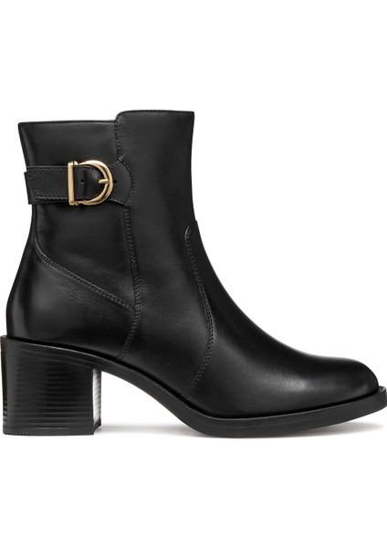 Kadın Siyah D Serılda 60 A - Smo.lea Tokalı Fermuarlı Topuklu Deri Bot D56XXA00043C9999