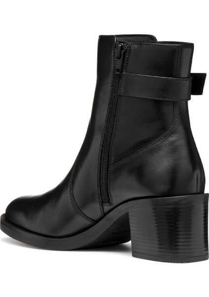 Kadın Siyah D Serılda 60 A - Smo.lea Tokalı Fermuarlı Topuklu Deri Bot D56XXA00043C9999