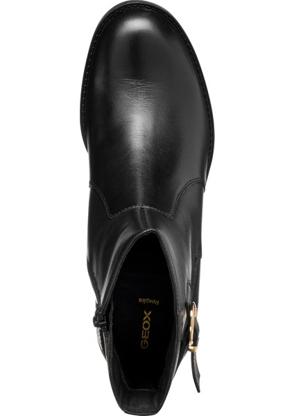 Kadın Siyah D Serılda 60 A - Smo.lea Tokalı Fermuarlı Topuklu Deri Bot D56XXA00043C9999