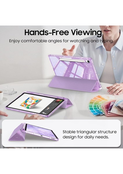 Samsung Galaxy Tab S10 LITE/S10 Fe/s9 Fe 5g 10.9 Inç/tab S9 11 Inç Tablet Kılıfı, Kız Çocukları Için Parıltılı Şeffaf Otomatik Uyandırma/uyku Özellikli Tablet Kılıfı (Yurt Dışından) fırsatları