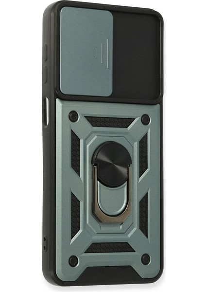 Samsung Galaxy A22 Kılıf Pars Lens Yüzüklü Silikon - Yeşil fiyatları