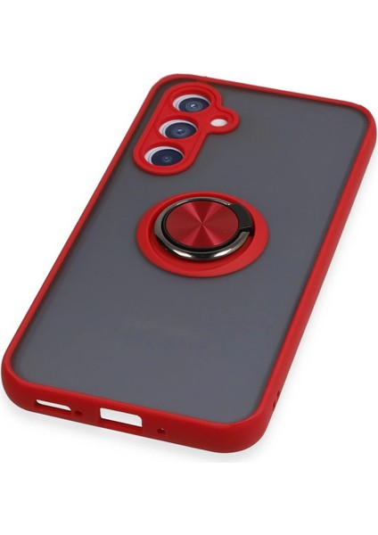 Samsung Galaxy A34 5g Kılıf Montreal Yüzüklü Silikon Kapak - Kırmızı indirimleri