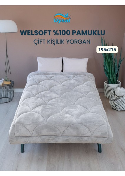 Welsoft Akfil Midye Desen Çift Kişilik Yorgan