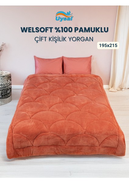 Welsoft Akfil Midye Desen Çift Kişilik Yorgan