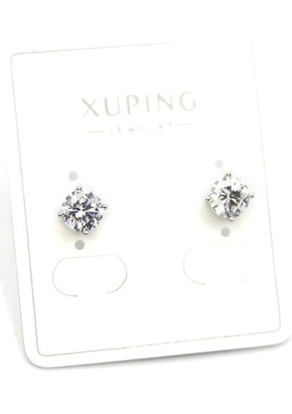 Büyük Boy Tek Taş Küpe - Gümüş fiyatları