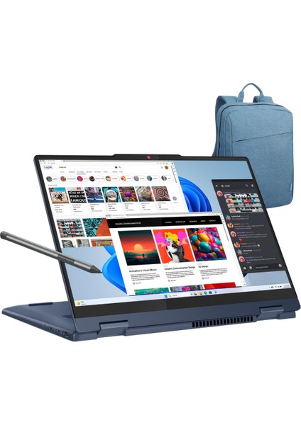 Ideapad 5 14IRH9 Intel Core I5 13420H 8gb 512GB SSD 14" Wuxga (Dokunmatik Ekran) Windows 11 Home Taşınabilir Bilgisayar + Lenovo Mavi Sırt Çanta/kalem