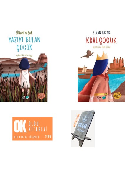 Yazıyı Bulan Çocuk - Kral Çocuk / Sinan Yaşar - 2 Kitap Set (Telefon Tutucu Hediye)