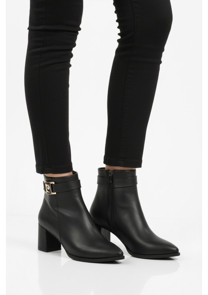 Siyah Fermuarlı Yüksek Topuklu Kadın Bot PC-54975 Z modelleri